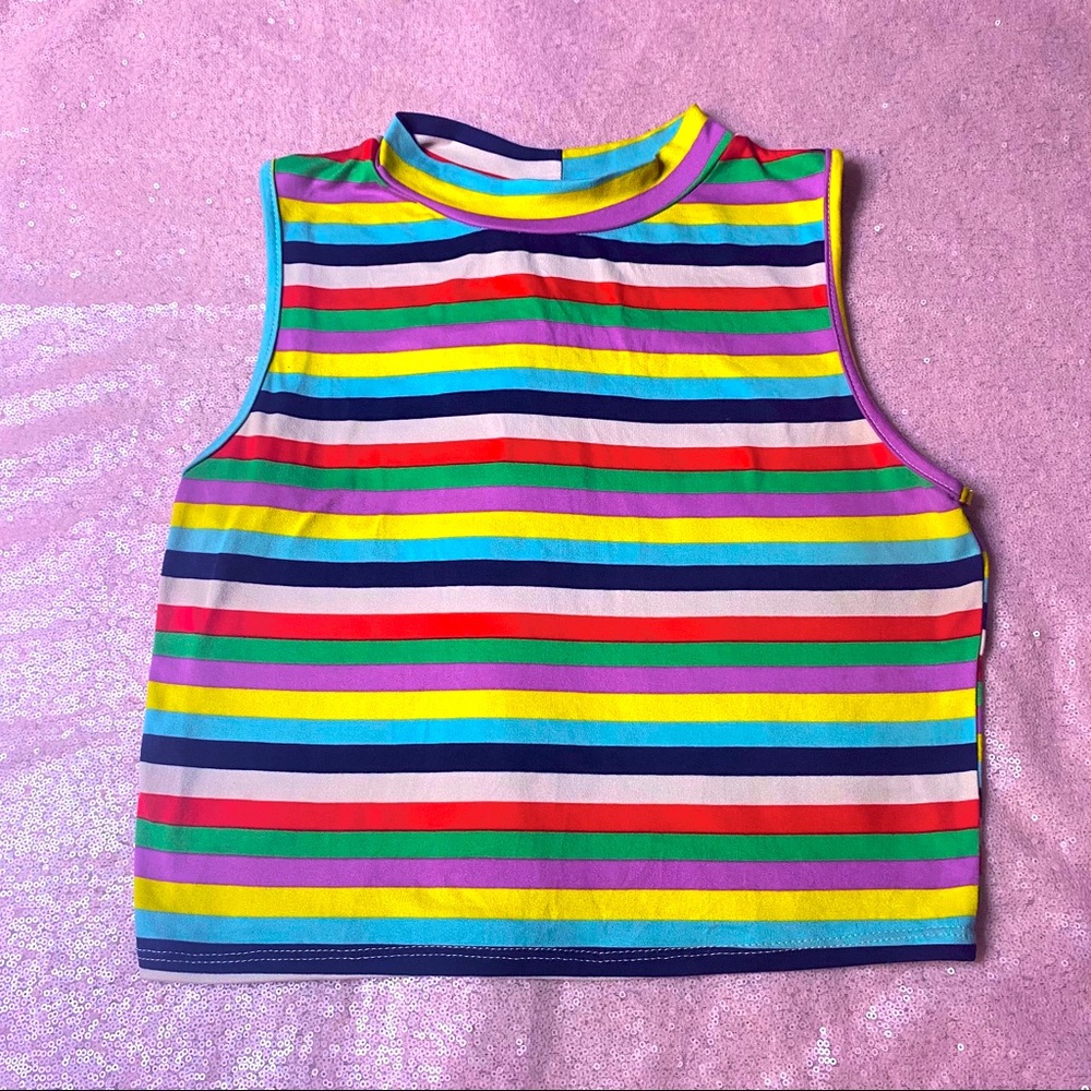 ♡ Rainbow Crop Top by ‘Beware’ ♡